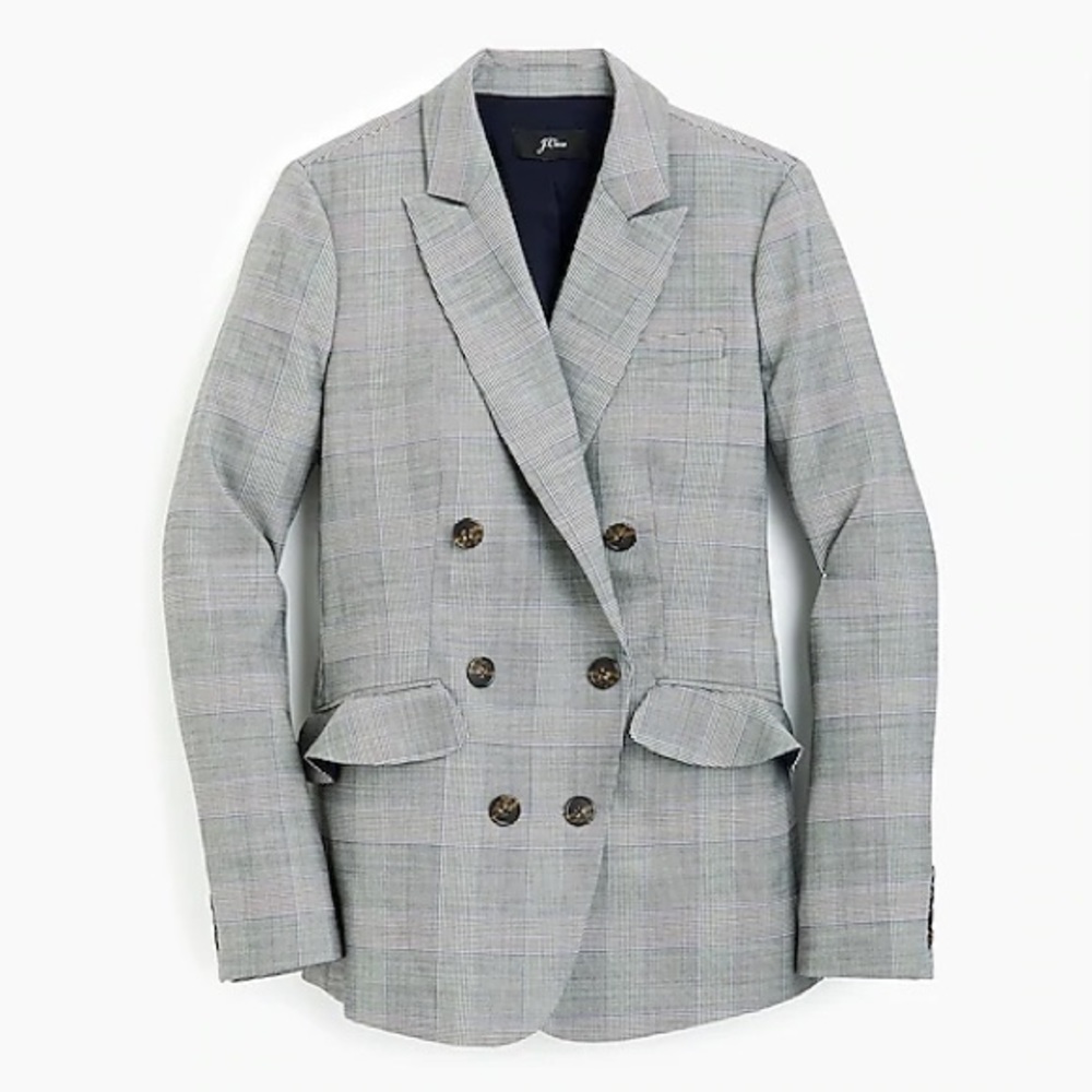 J. Crew Ruffle Pocket Blacker in Glen Plaid